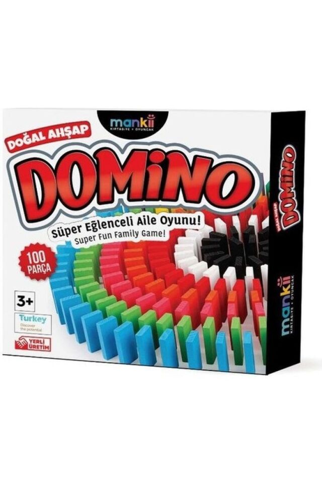 MANKİ DOMİNO 100 PARÇA DOĞAL AHŞAP
