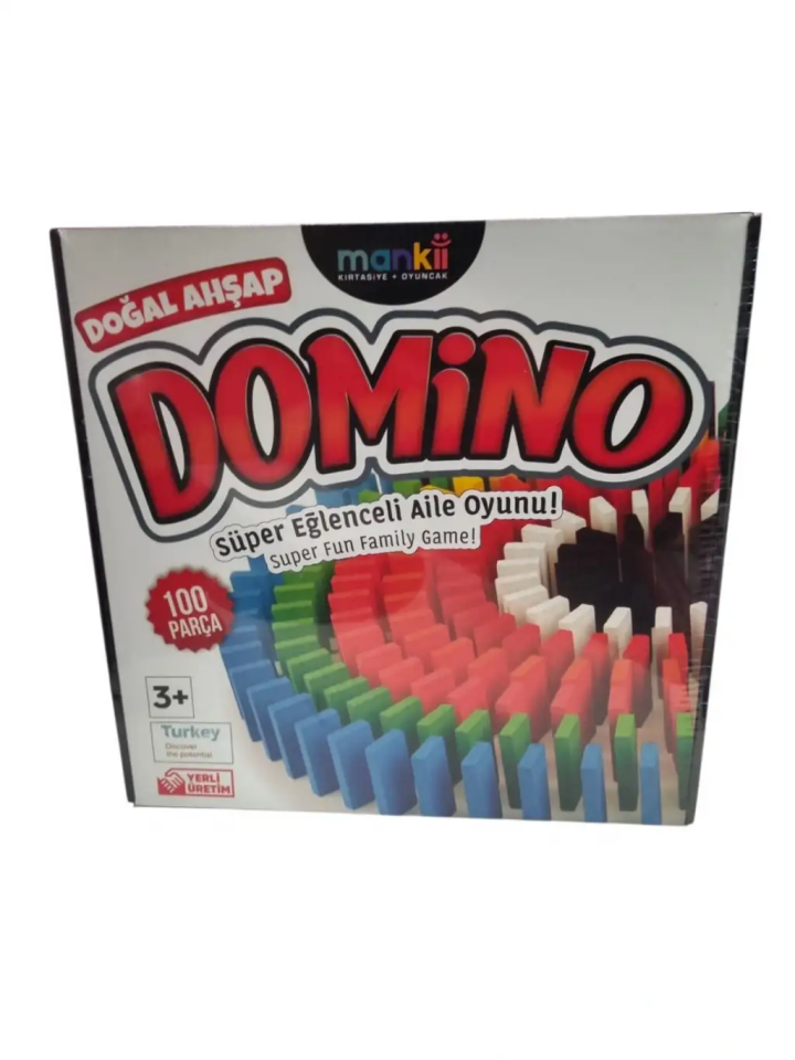 MANKİ DOMİNO 100 PARÇA DOĞAL AHŞAP